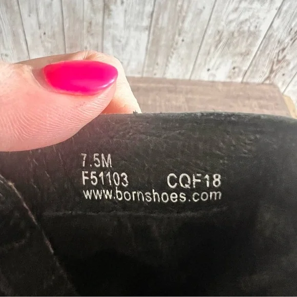 Born Black Leather Moto Buckle Ankle Boots 7.5 - Picture 5 of 8